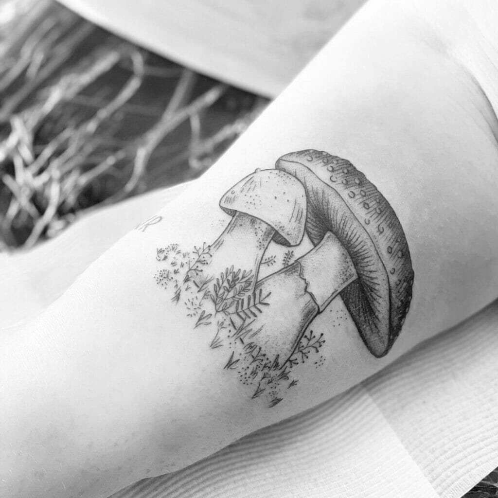 Simple Mushroom Tattoos