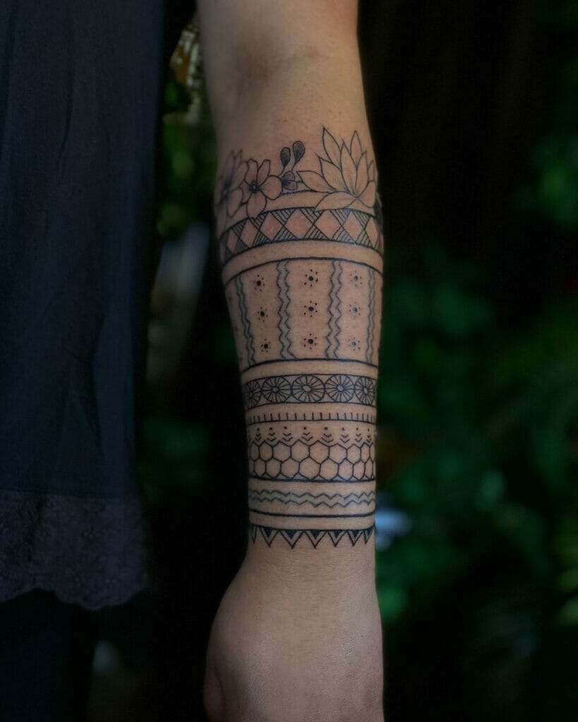 Forearm Half Sleeve Tribal Tattoo