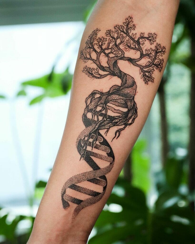 Family Tree Half Sleeve Tattoo