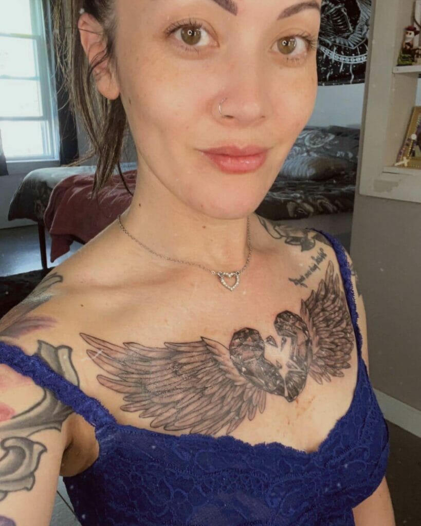 Broken Heart With Wings Tattoo