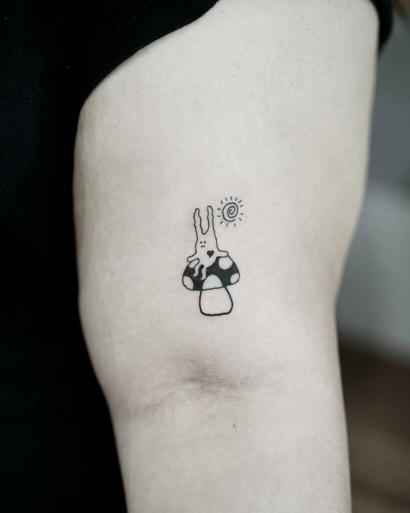 Cute Fine Line Mushroom Tattoo Ideas