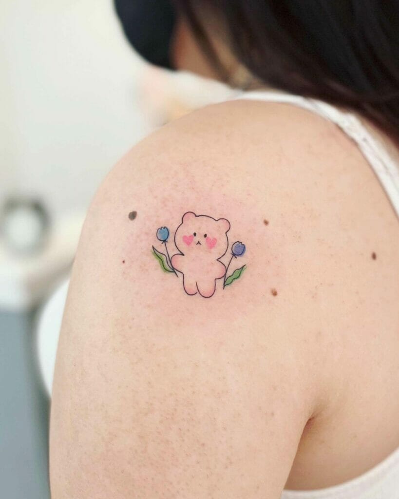 Feminine Small Bear Tattoo