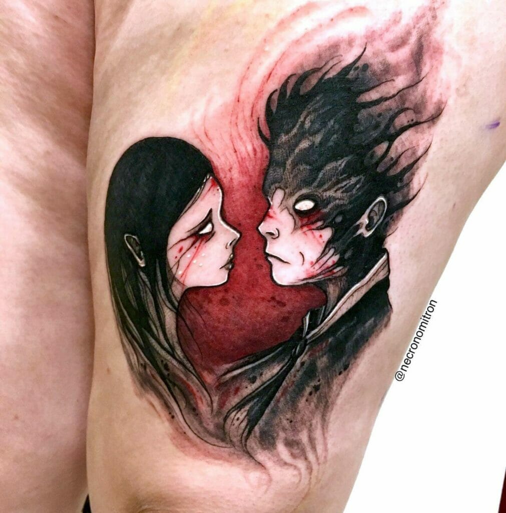 Neo-Traditional MCR Tattoo Of Lovers' Ideas