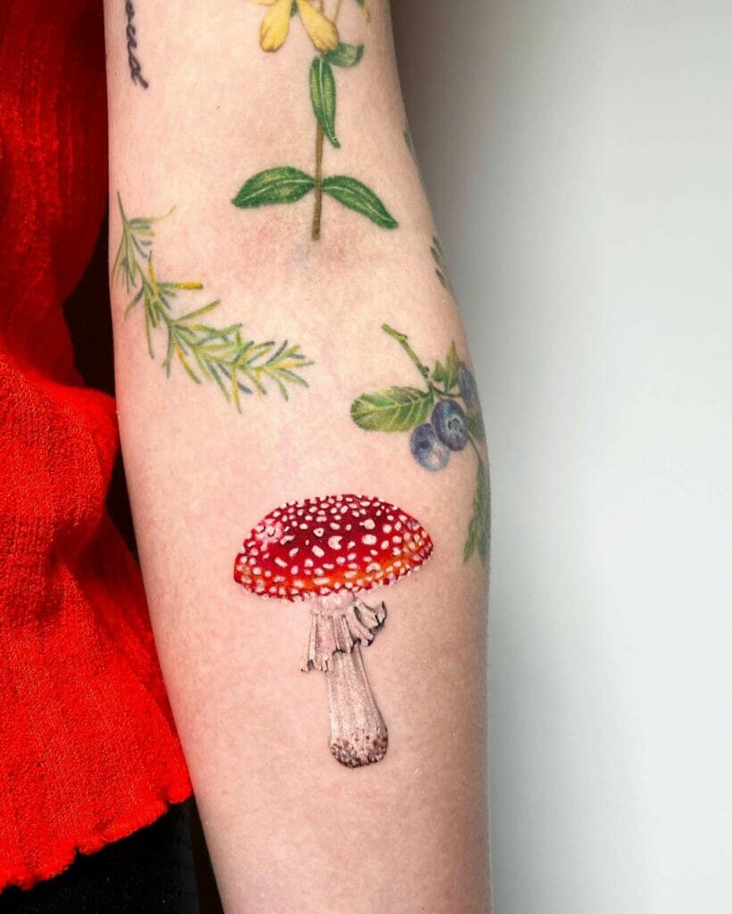 Colorful and Realistic Mushroom Tattoo Ideas