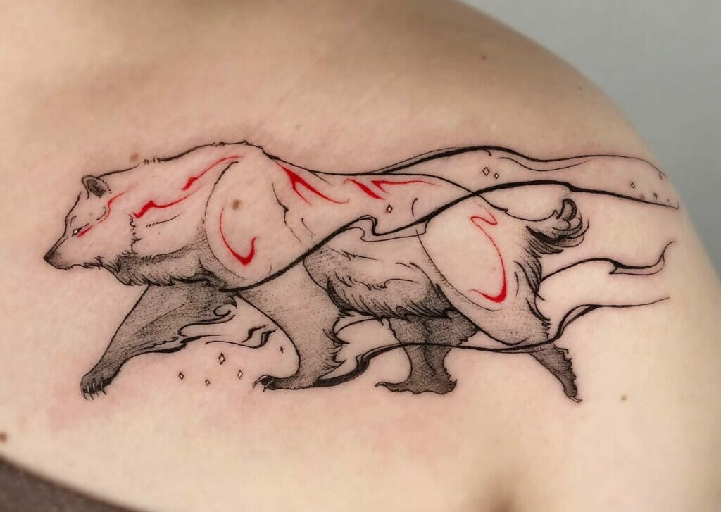 Feminine Bear Tattoo