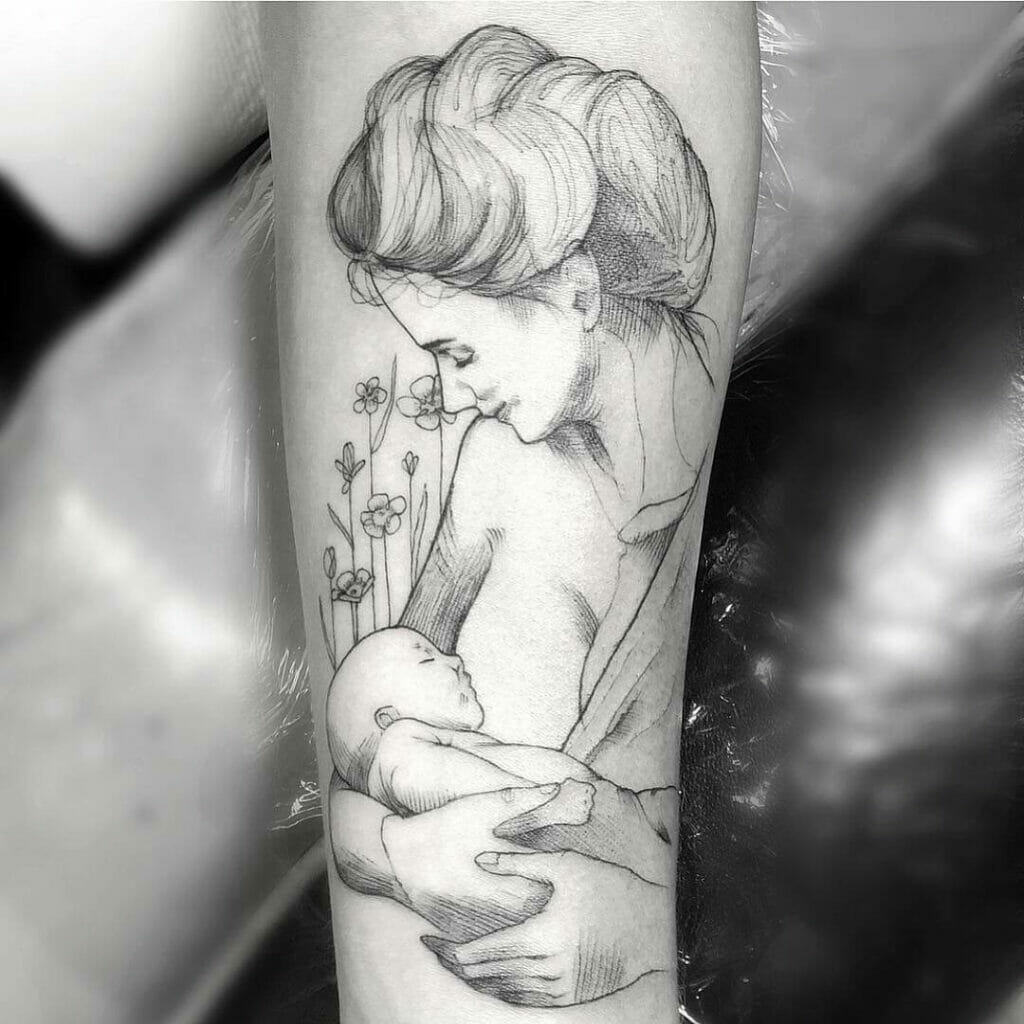 Breastfeeding Mother And Child Tattoo