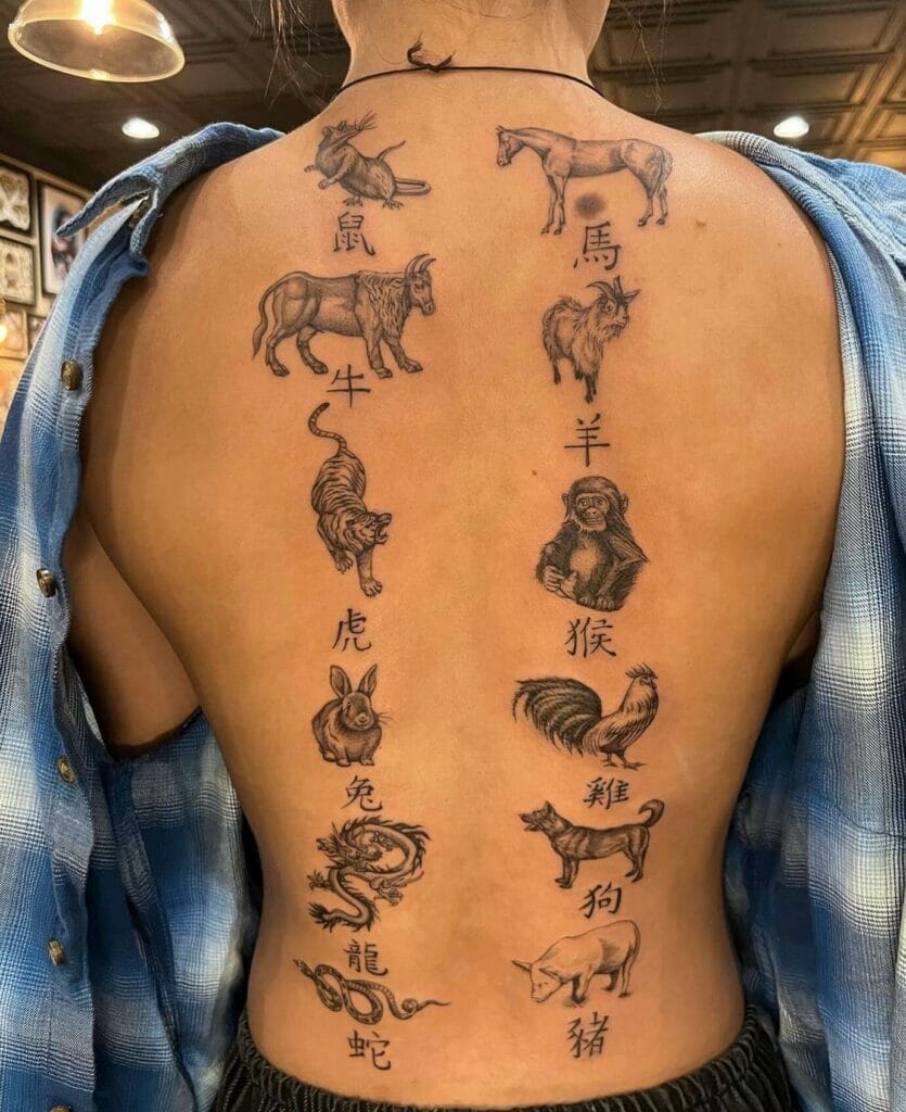 Intricate Chinese Zodiac Tattoos
