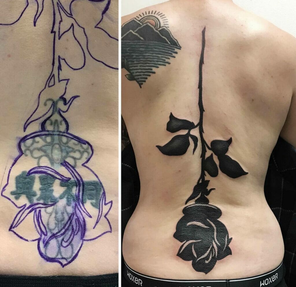 Rose Back Tattoos For Women