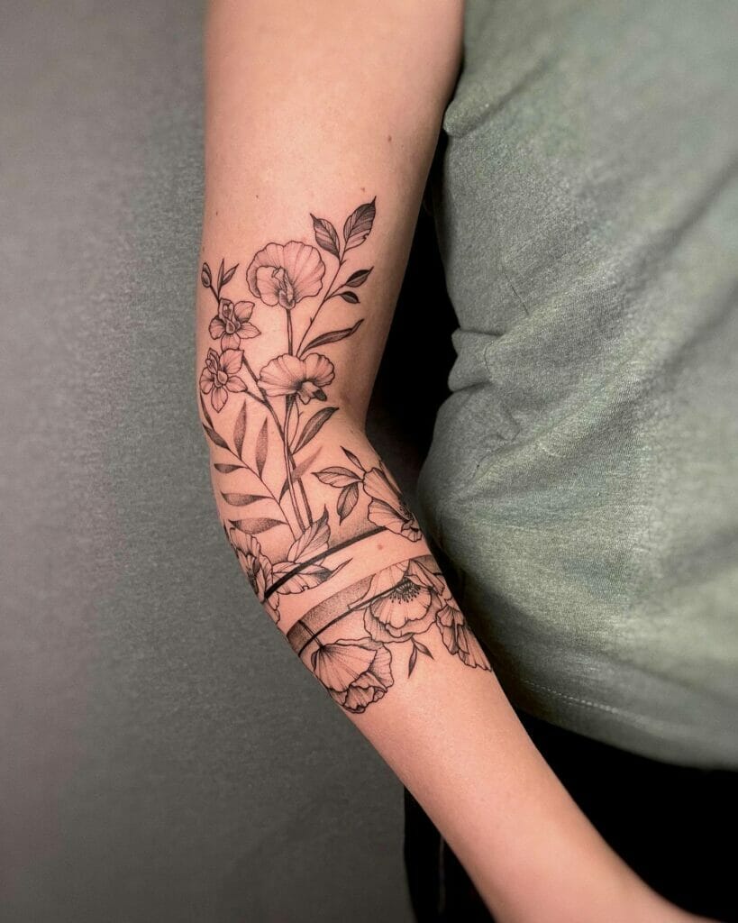 Aesthetic Celtic Floral Armband Tattoo Designs