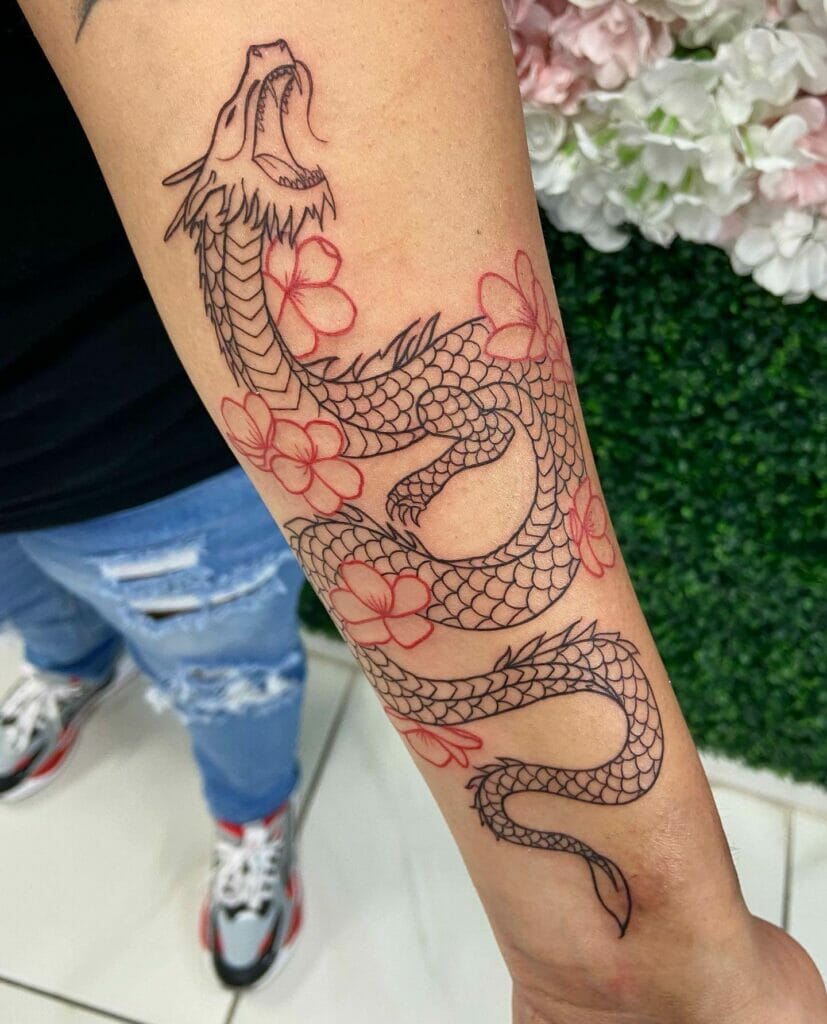 Half Sleeve Dragon Forearm Tattoo