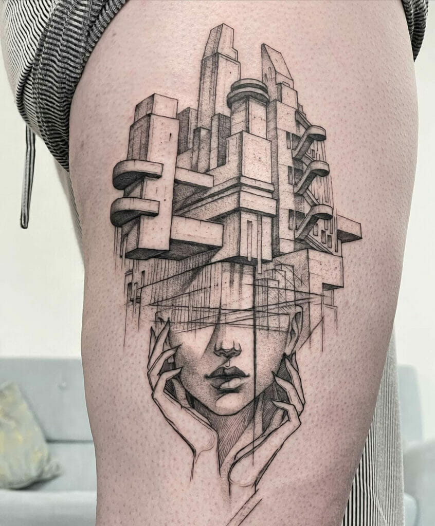 Brutalist Architecture Tattoo