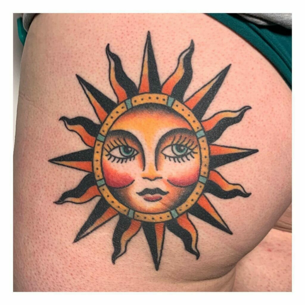 Sun Side Of Butt Tattoos