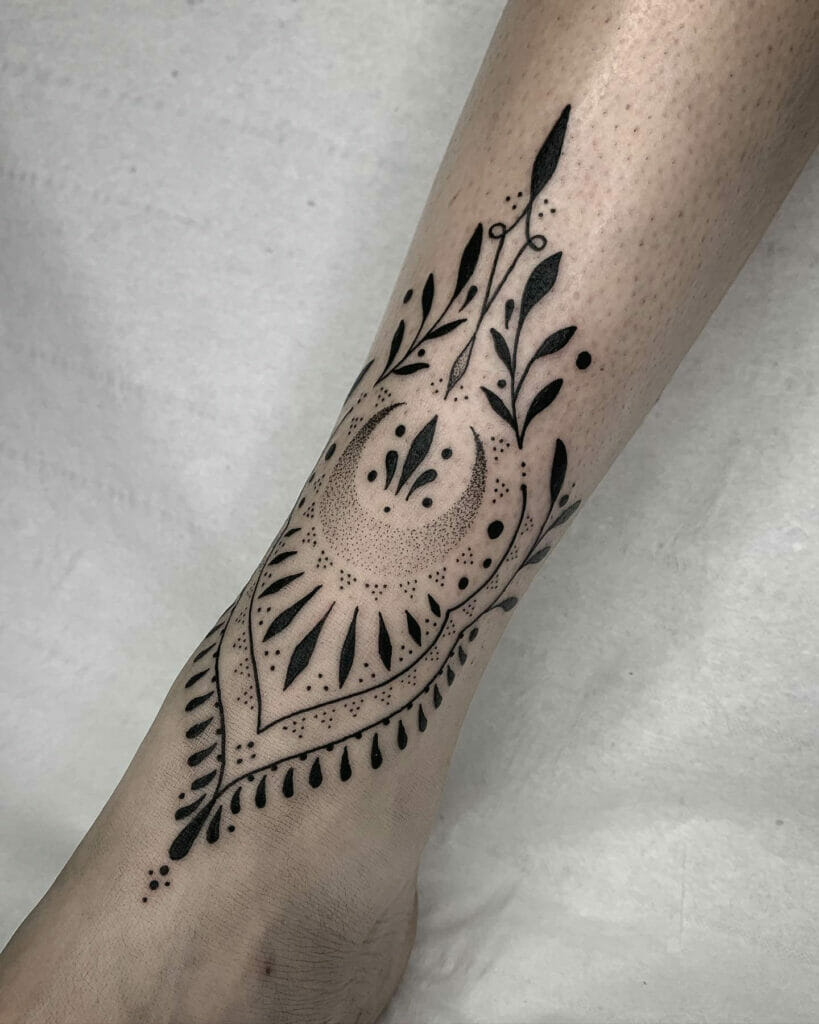 One Ankle Tribal Tattoo Idea