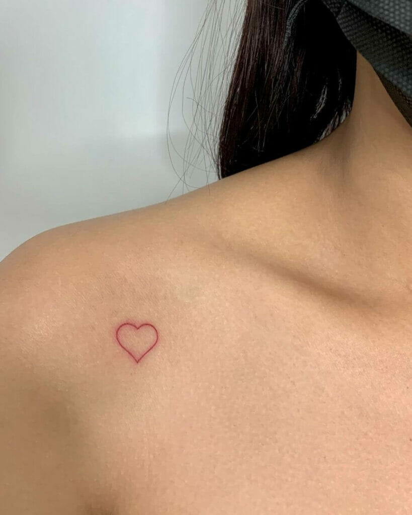 Cute Heart Tattoo on Shoulder