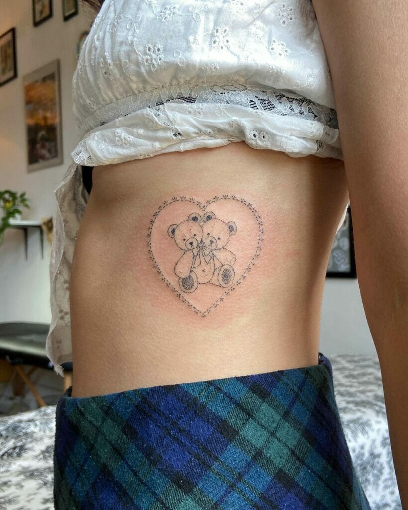 Feminine Teddy Bear Tattoo