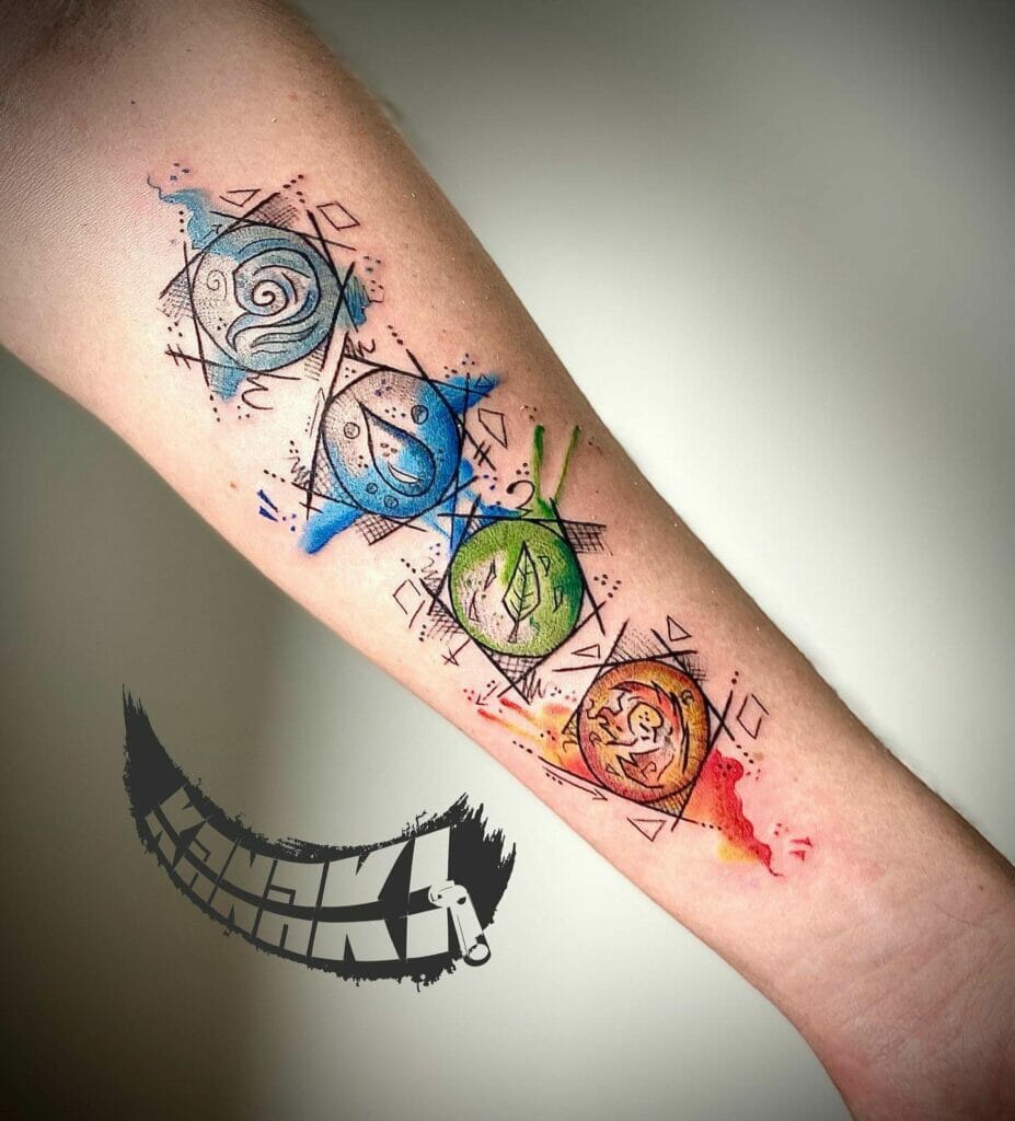 Beautiful And Colorful Sketch Work Tattoo Design