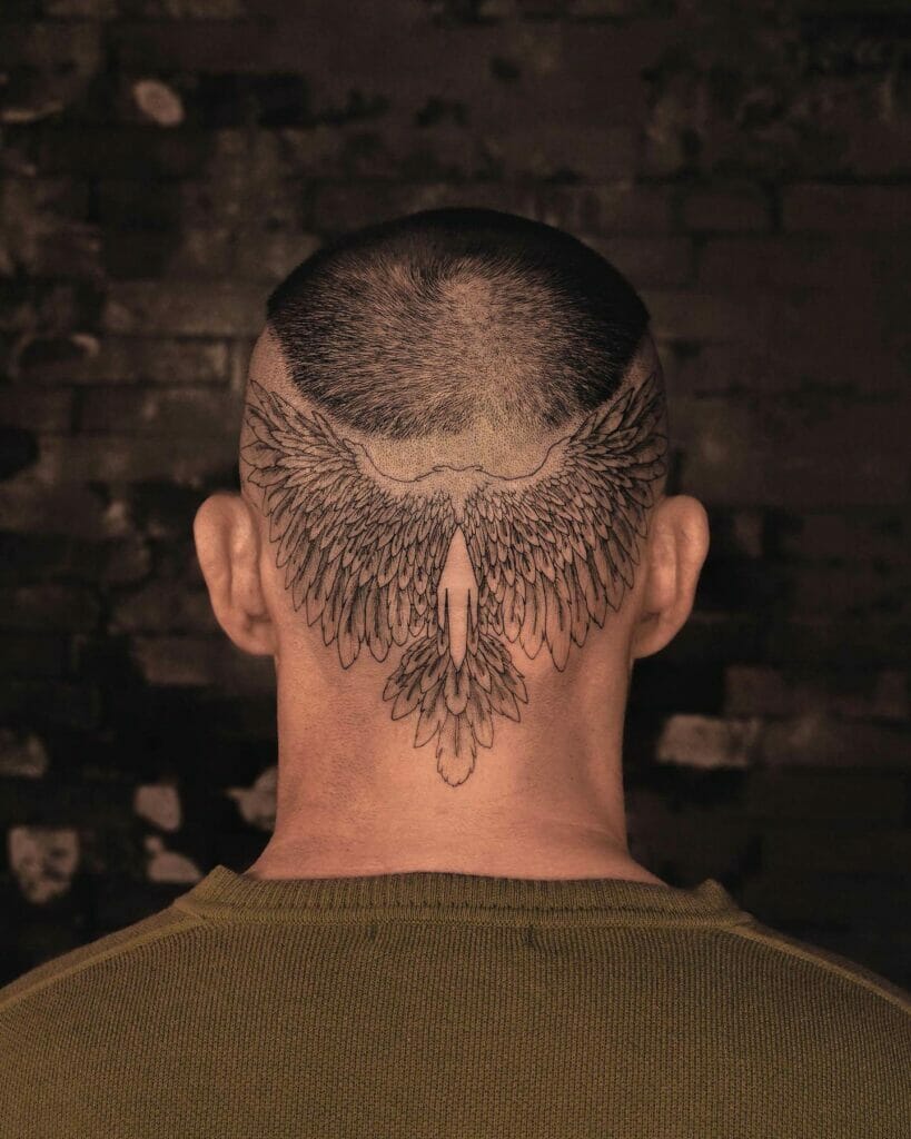 Bird Back Of The Head Tattoo Ideas