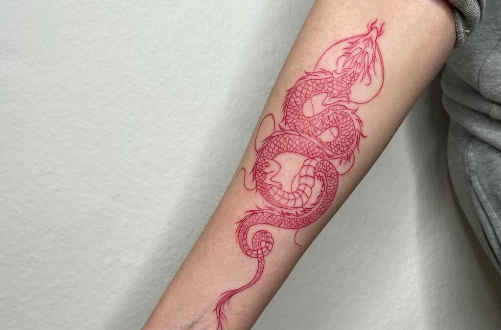 Outline dragon tattoo on the ankle - Tattoogrid.net