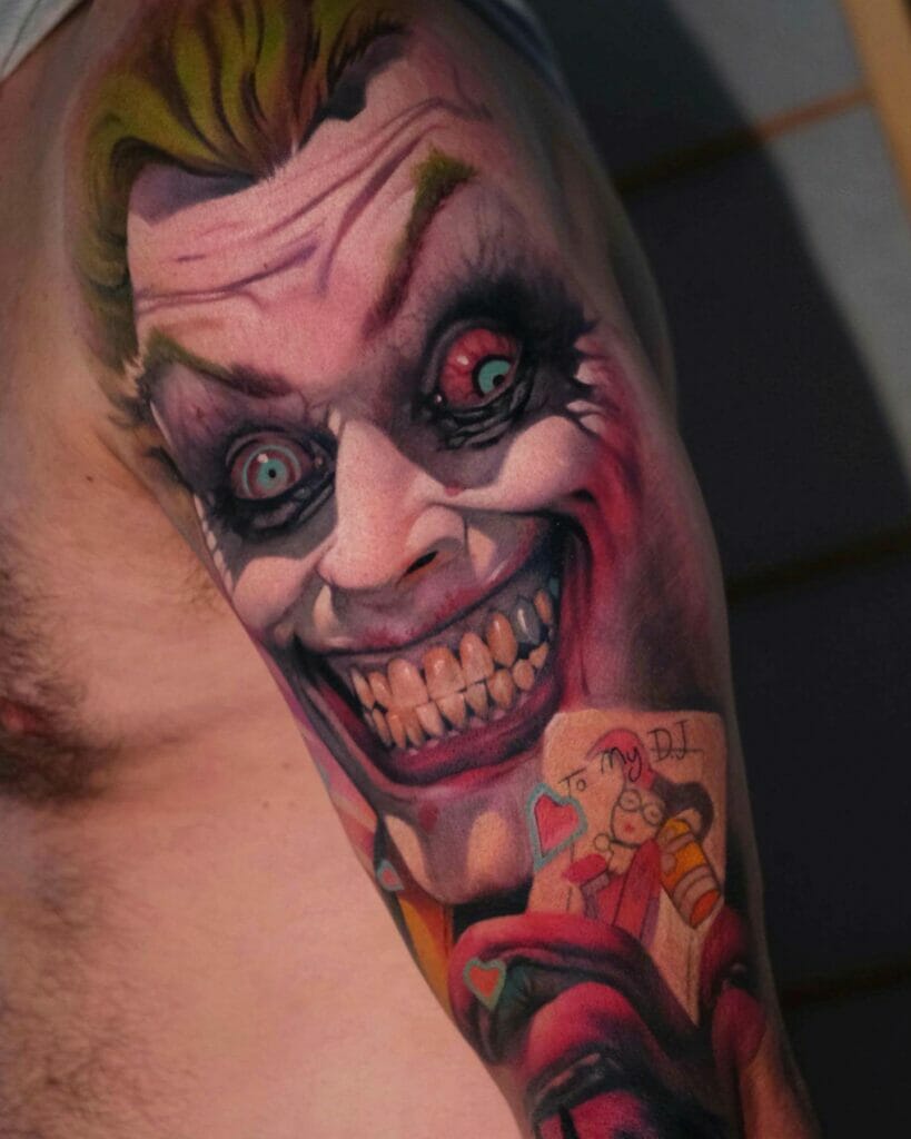 Evil Joker Sleeve Tattoo