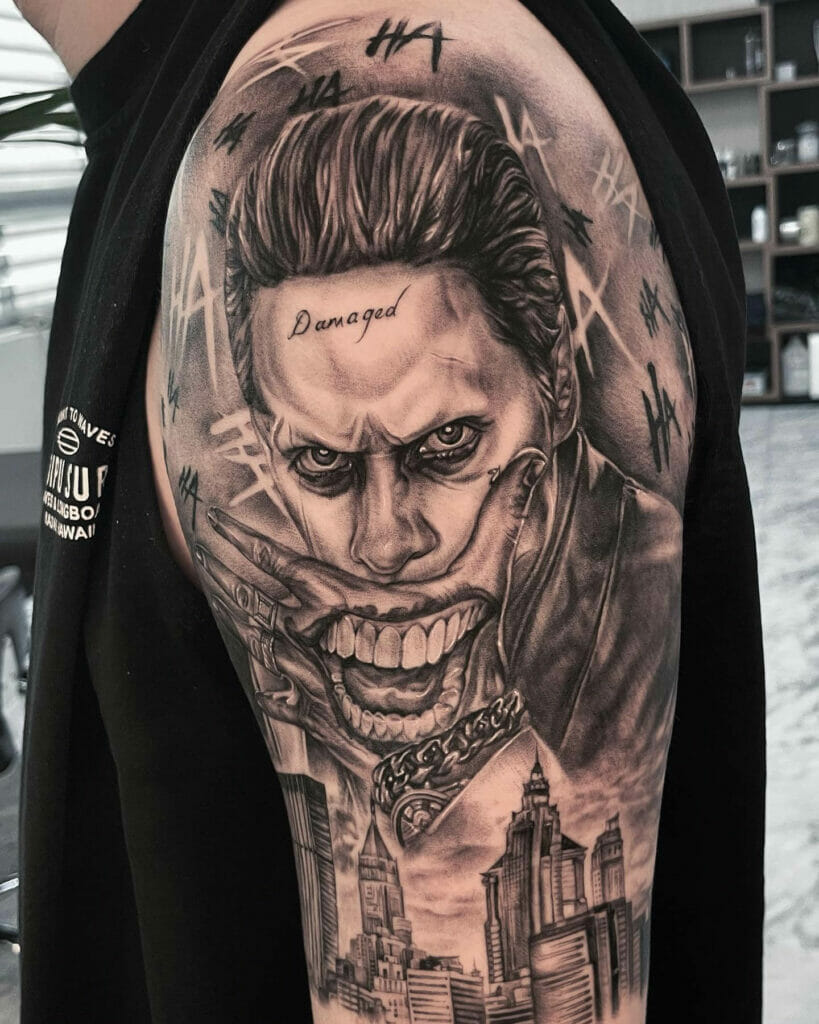 Suicide Squad Joker Sleeve Tattoo