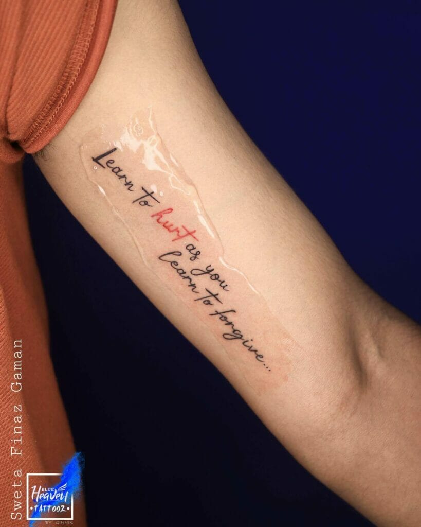 Meaningful Script Forearm Tattoo