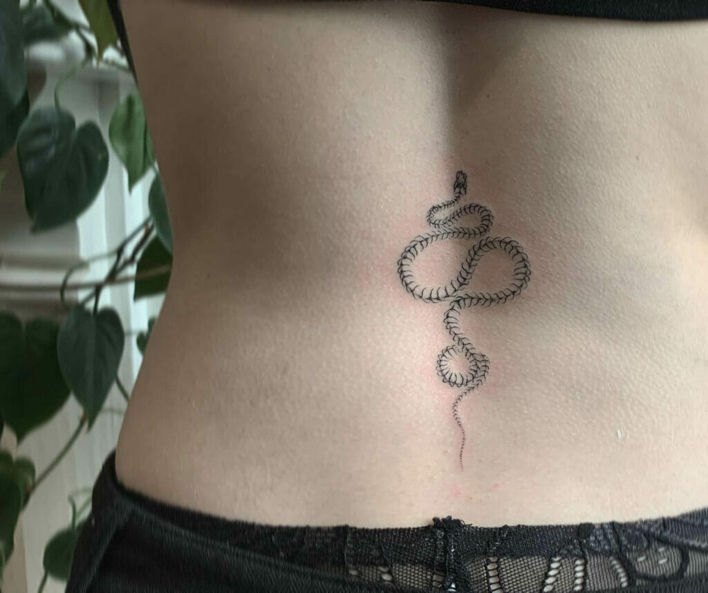 Snake Lower Back Tattoo Cover-Up For Women