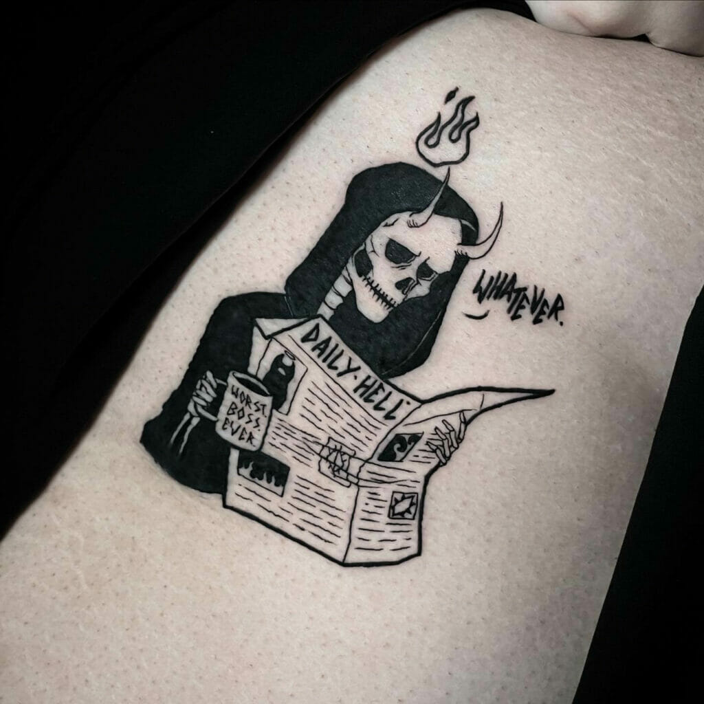 Hilarious Grim Reaper Tattoo