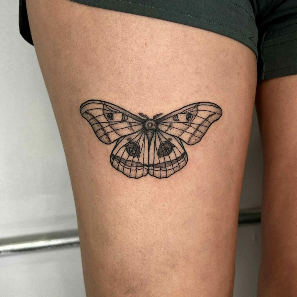 Moth Tattoo For Thigh