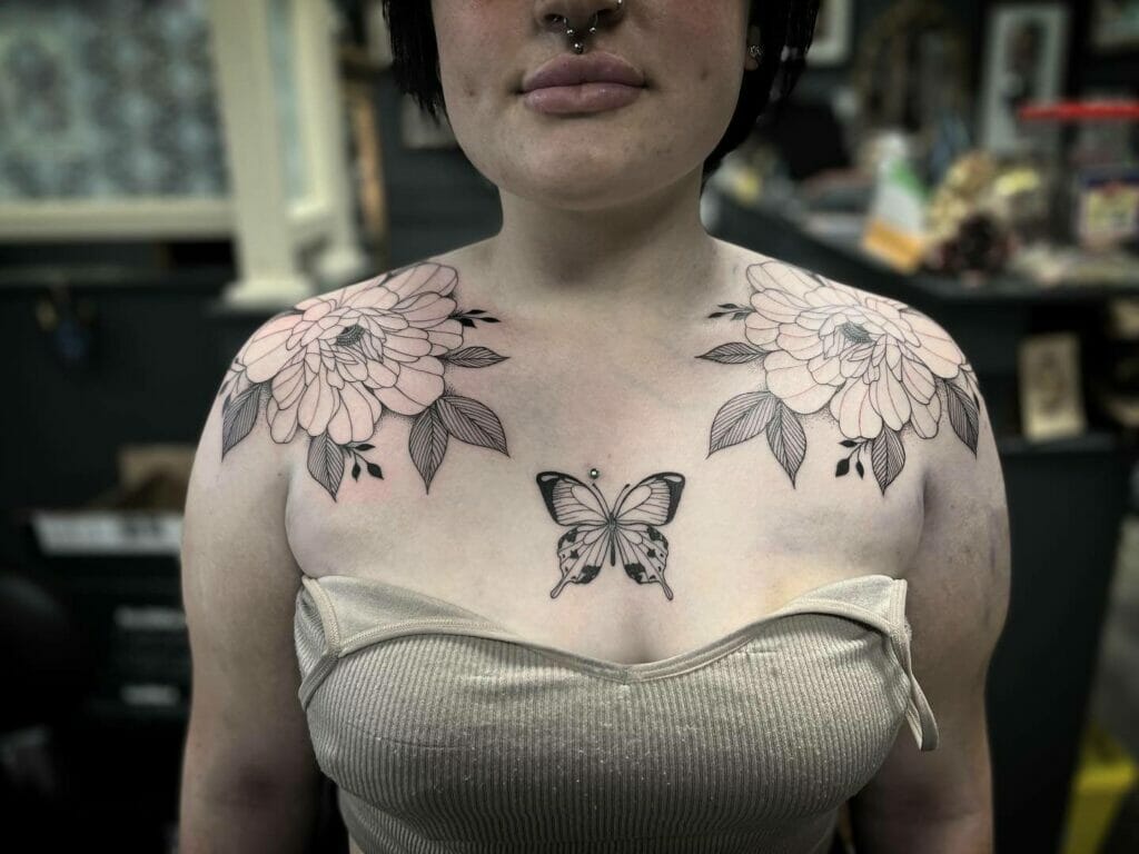 Cute Girl Front Shoulder Tattoo