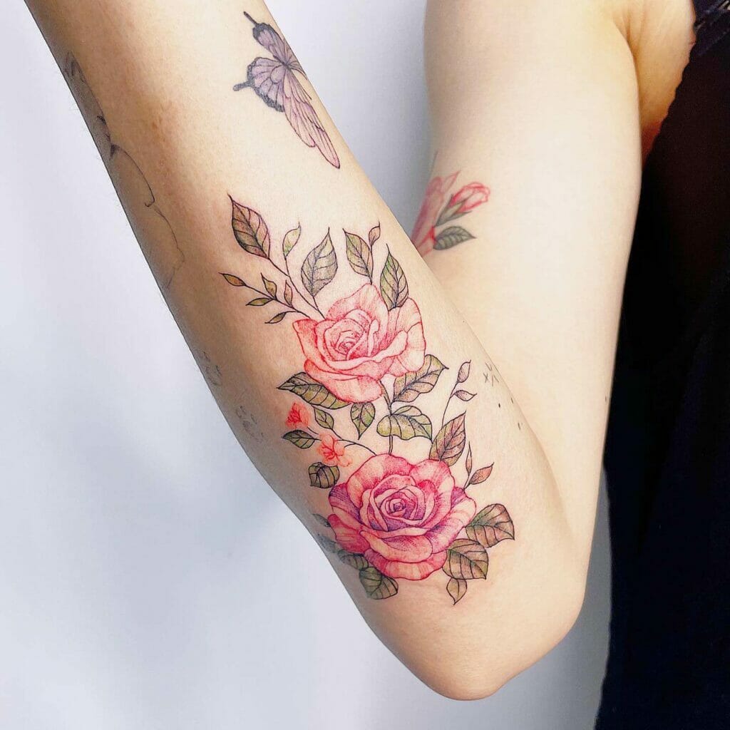 Side Hand Rose Tattoo