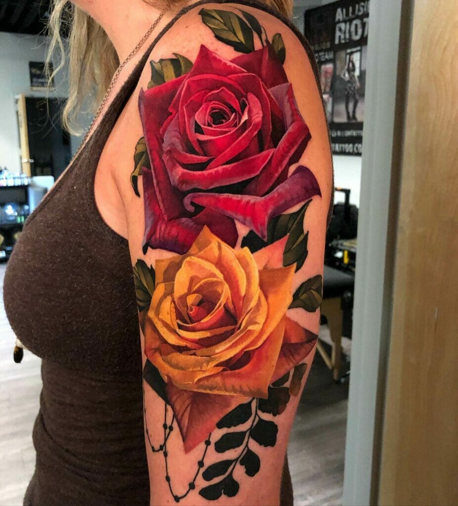 Arm Side Rose Tattoo