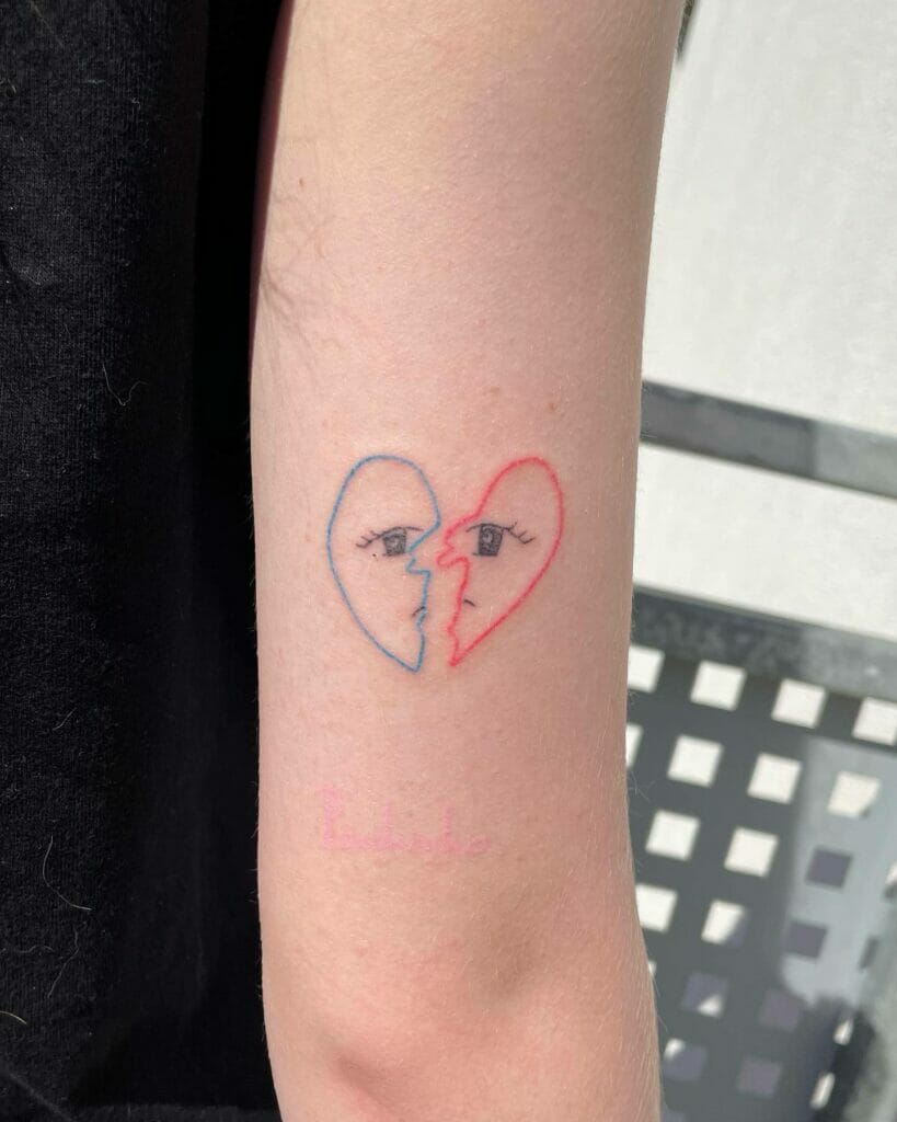 Unique Broken Heart Tattoo Design