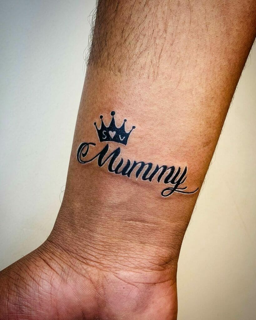 Mother Tattoo with Crown Image