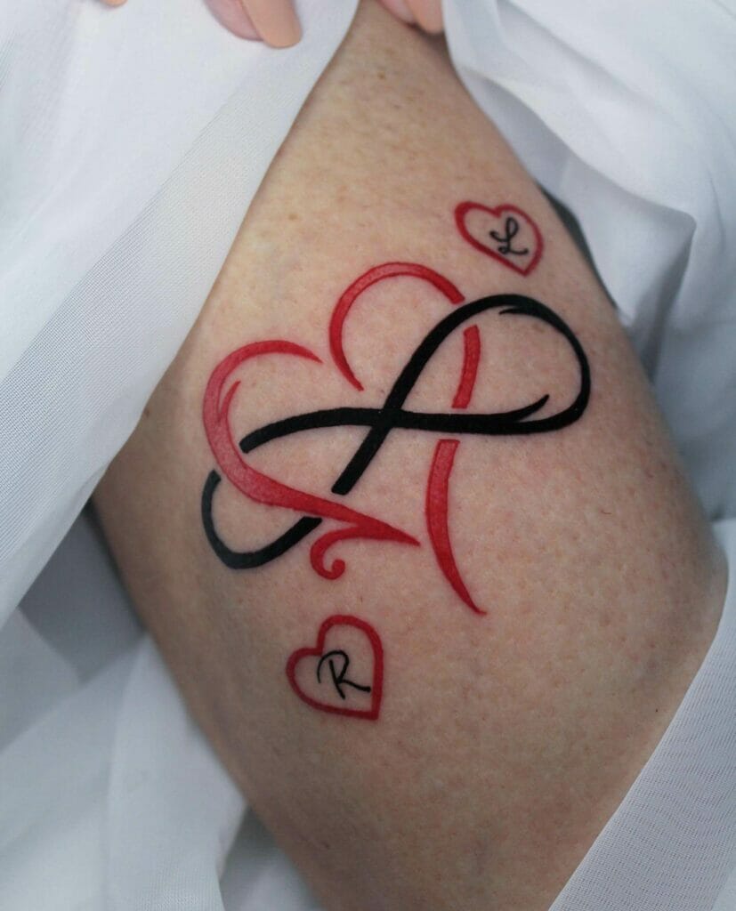 R Tattoo With Infinity Sign