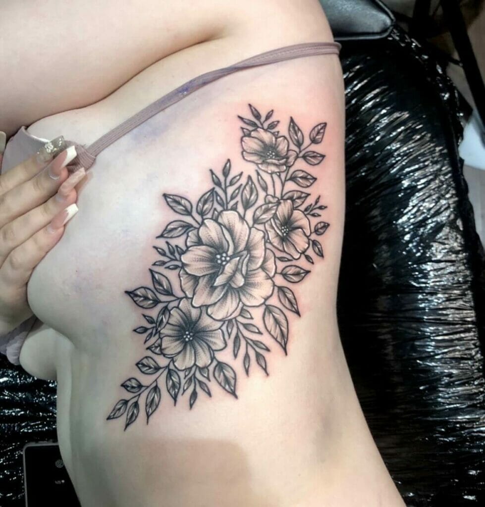 Whip Shading Flower Tattoo