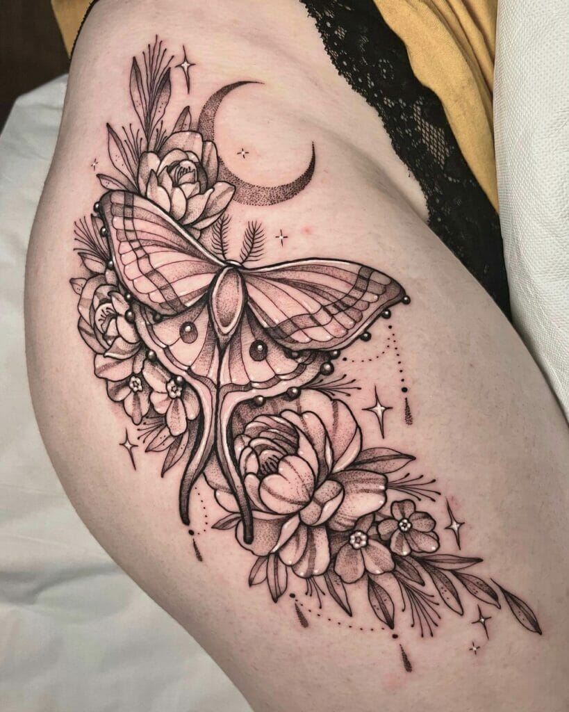 Aesthetic Butterfly On Hip Tattoo