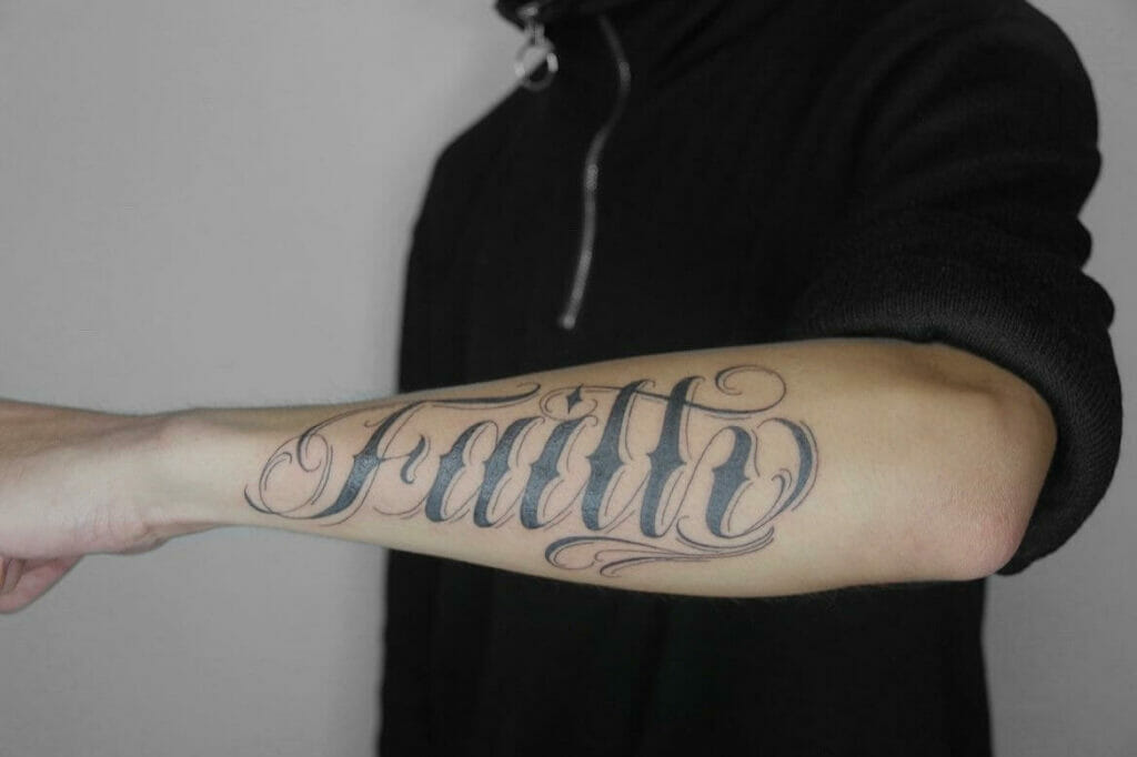 Faith Lettering Tattoo