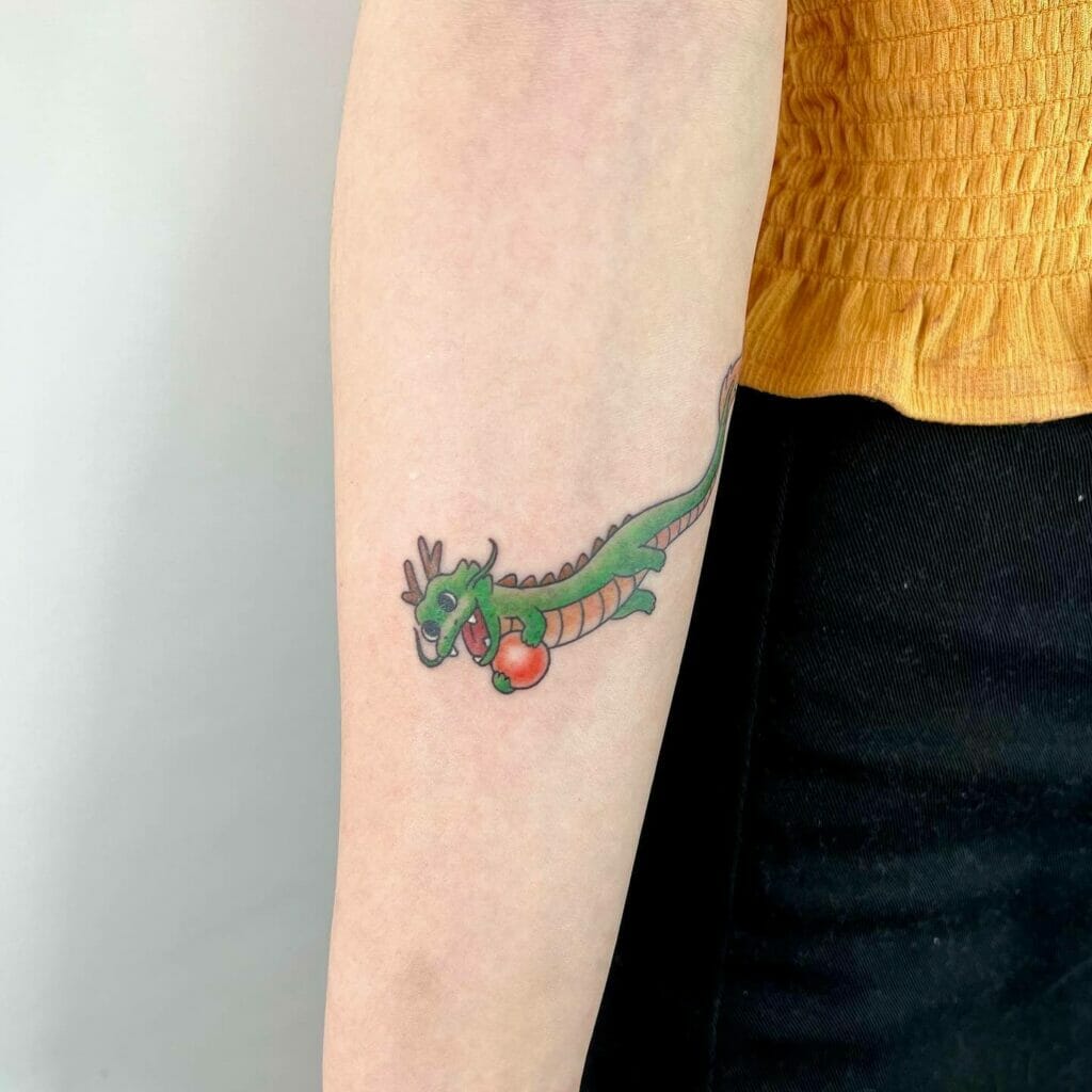 The Small Dragon Tattoo Of Green Color