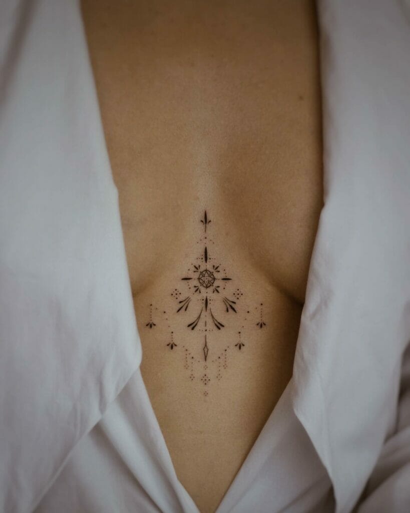 Ornamental Sternum Tattoo