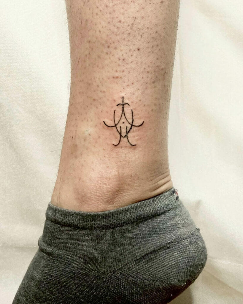 Small Intricate Patterns Ankle Tattoo