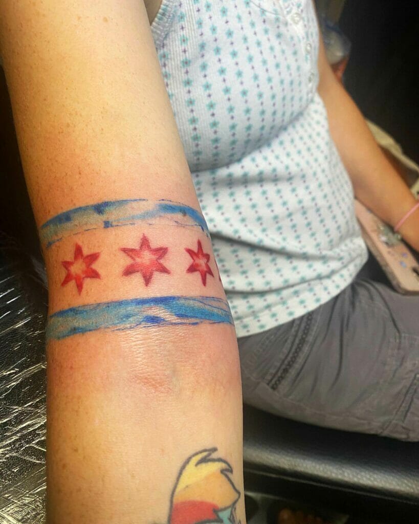 Chicago Flag Tattoo