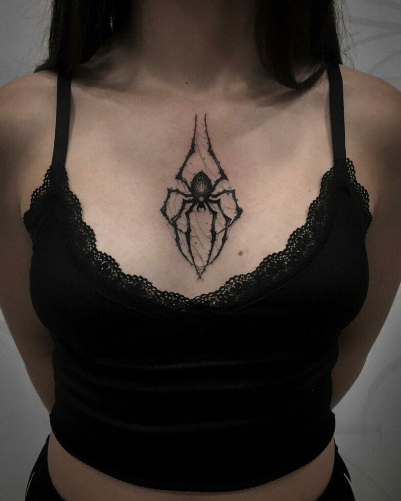 Spider Tattoo For Chest