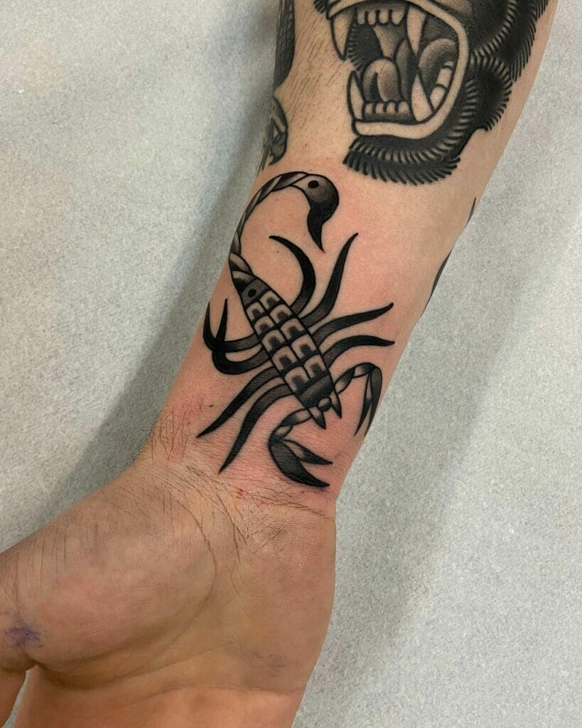 Simple Traditional Scorpion Tattoo