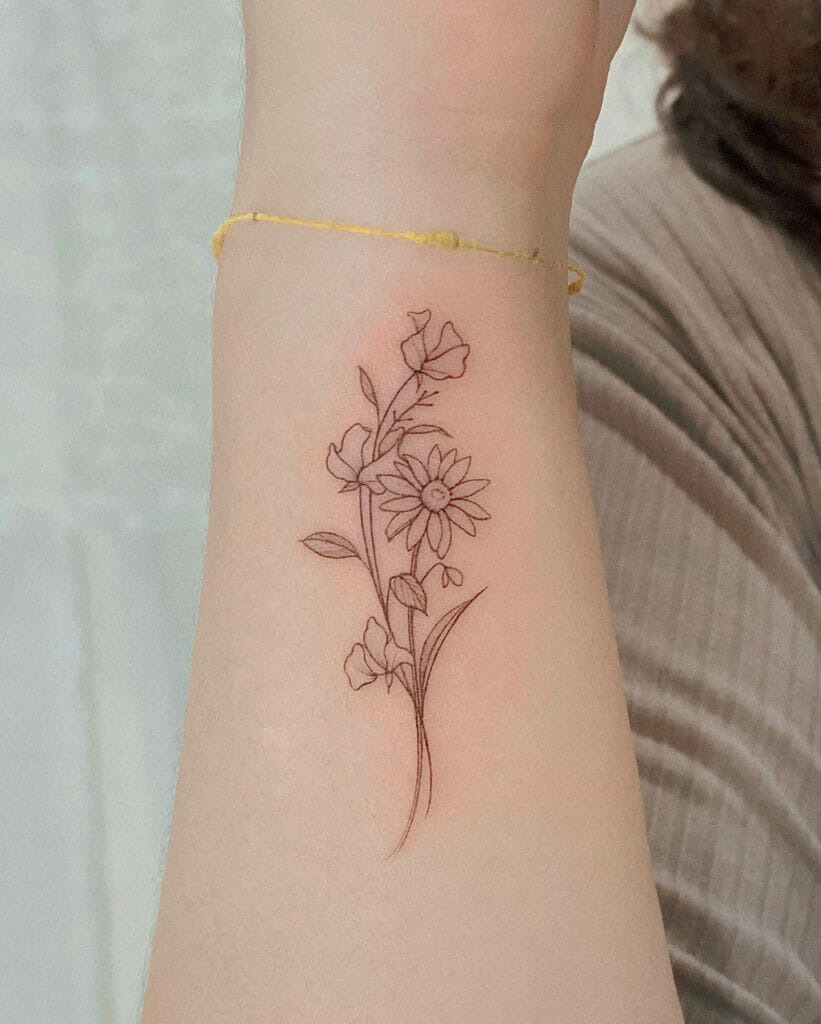 Simple Minimal Flower Tattoo Cover Ups