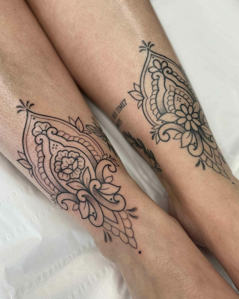 Different Patterns Tribal Ornamental Piece On Ankles