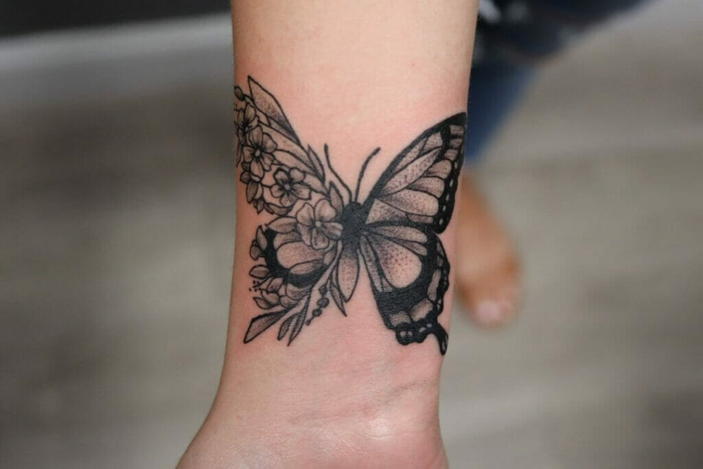 Half Butterfly Cover-Up Tattoo