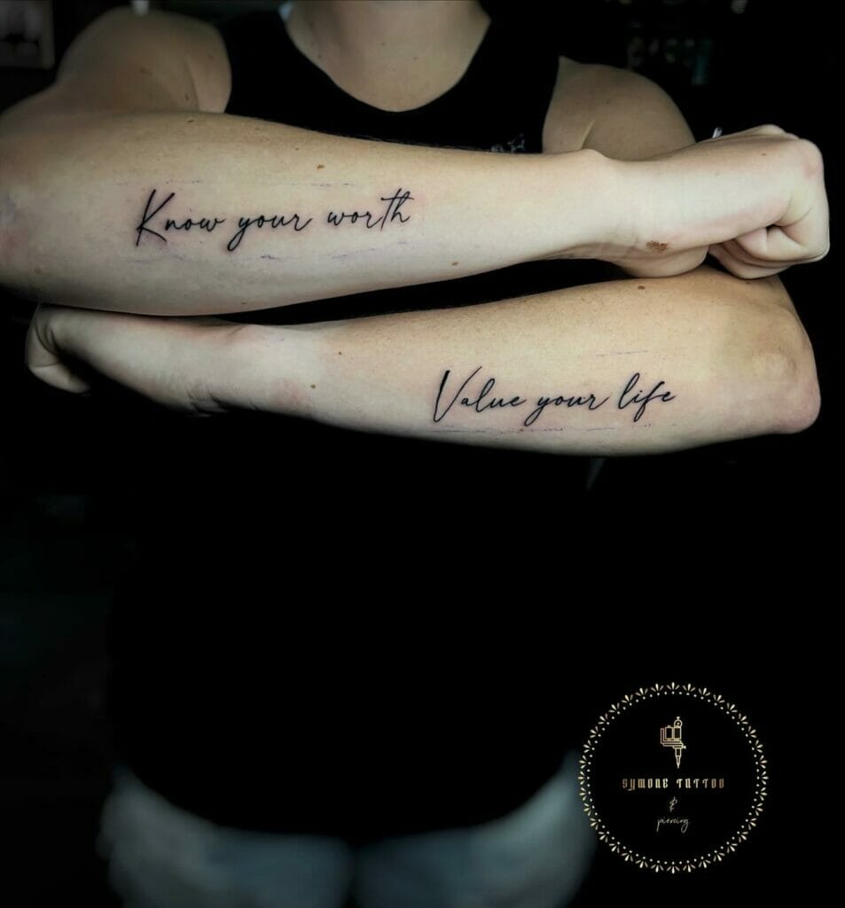 Handwriting Tattoo With Words Of Wisdom