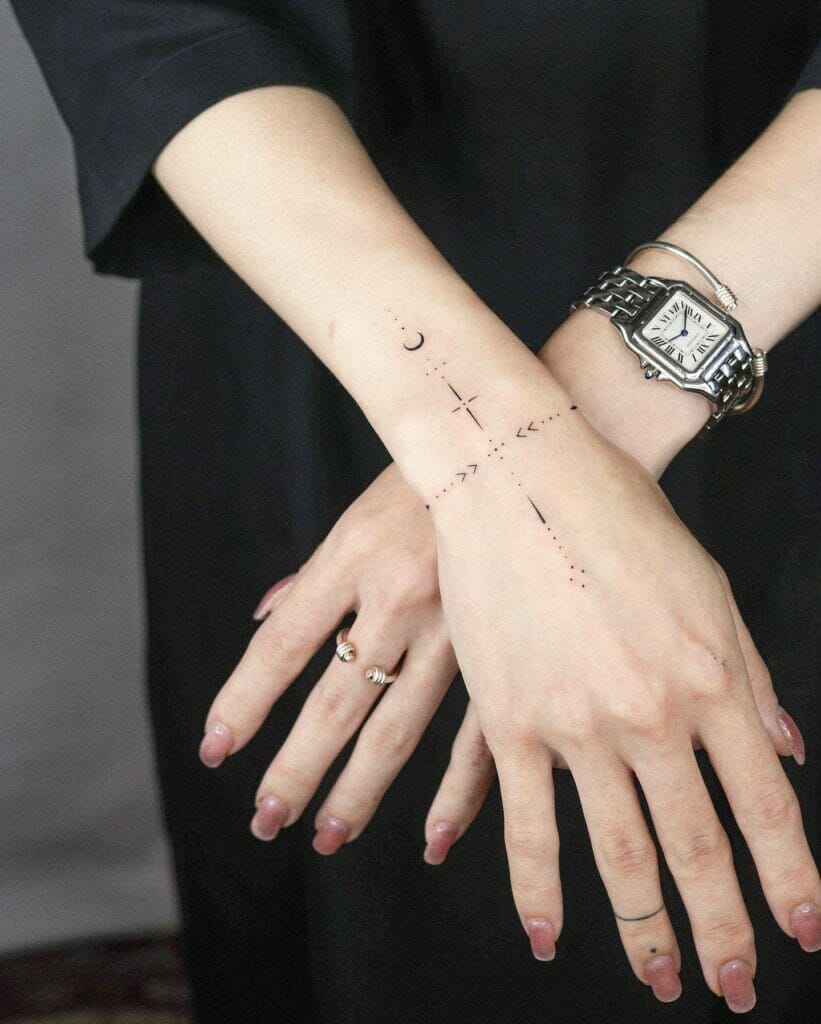 Dainty Star Tattoos On The Wrist