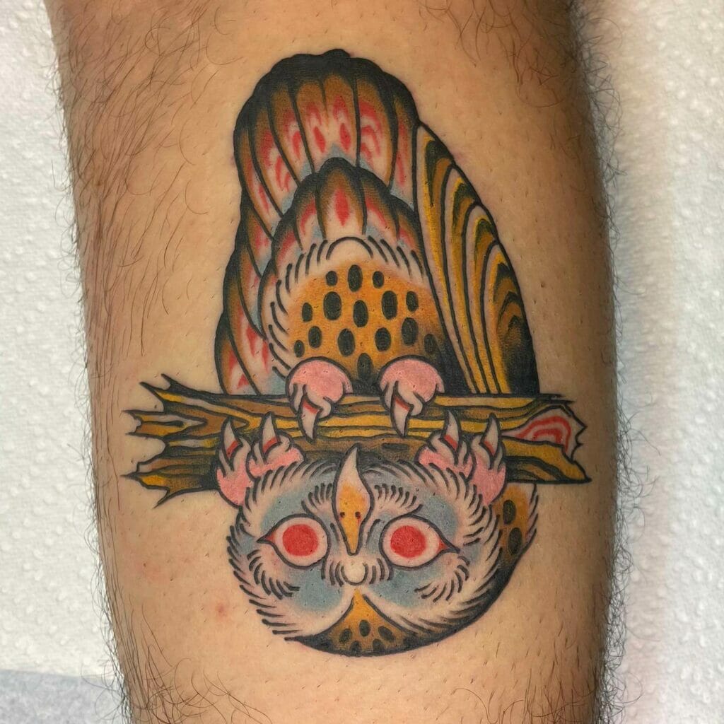 Inverted Tribal Owl Tattoo