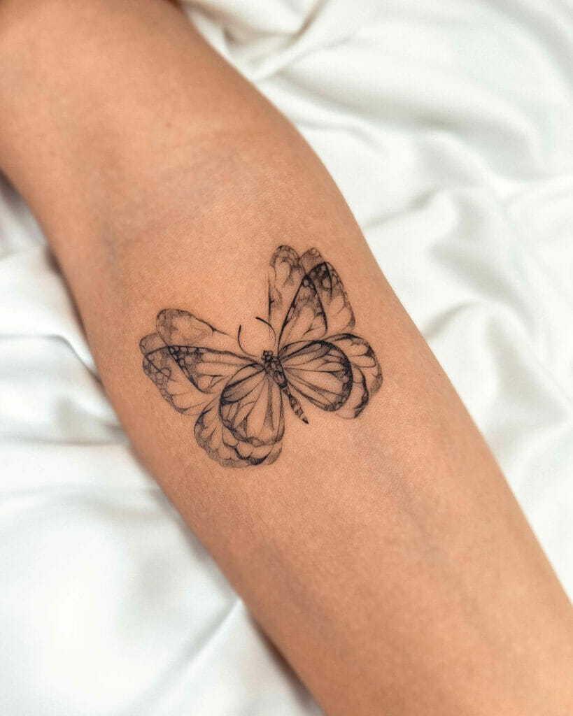 Micro Realism Butterfly Tattoo